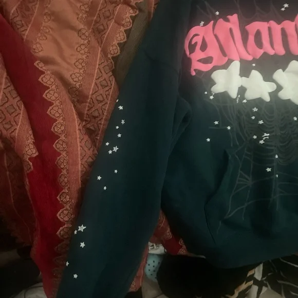 Black Hoodie with Pink 'Atlanta' Graphic - Picture 2 of 5